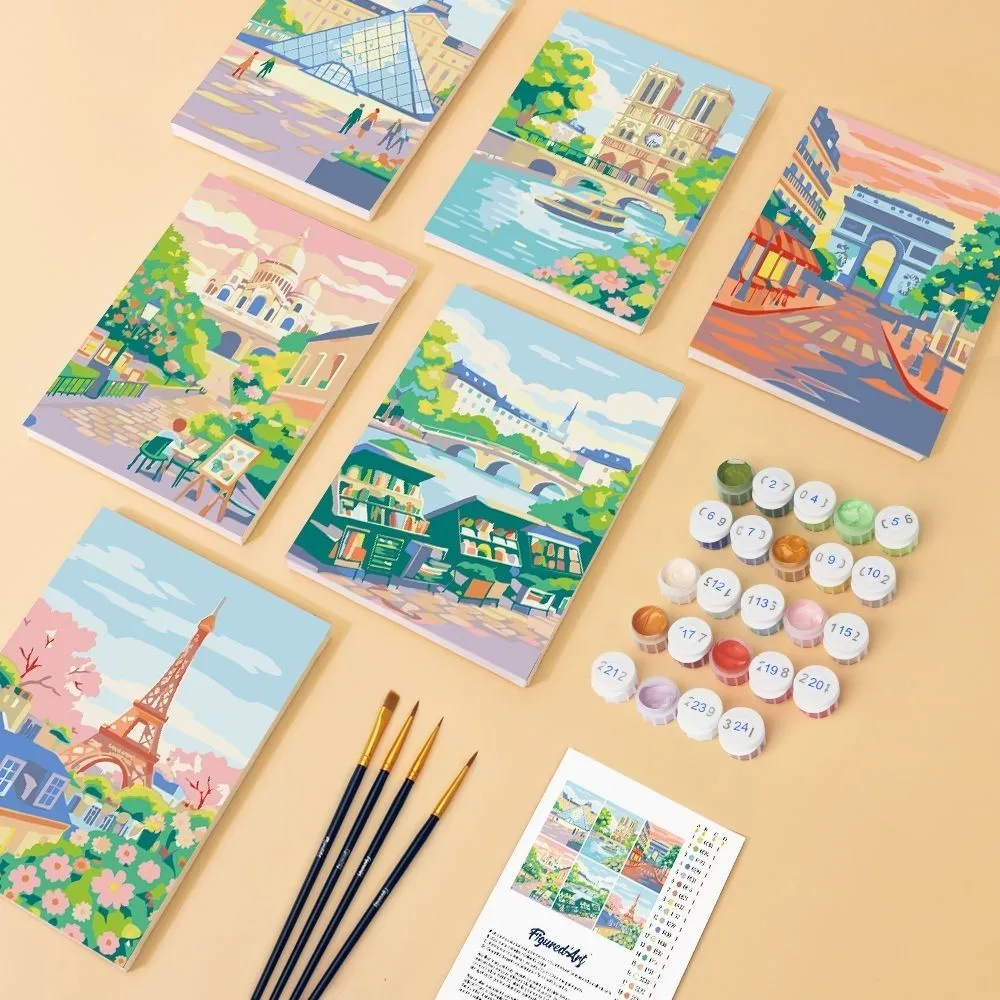 Figured'Art Parijse Dromen mini schilderen op nummer 6x 15x20 cm Parijs