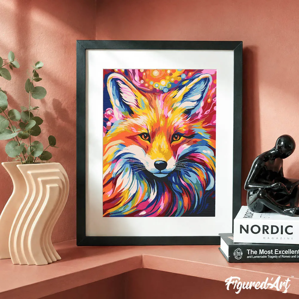 Figured'Art Kleurrijke Abstracte Vos cadeauset schilderen op nummer