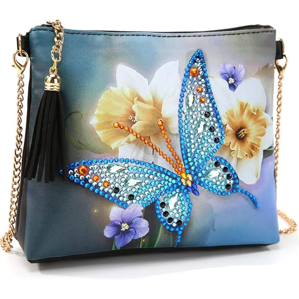 Figured'Art Vlinder tas diamond painting PU-leer 18x15