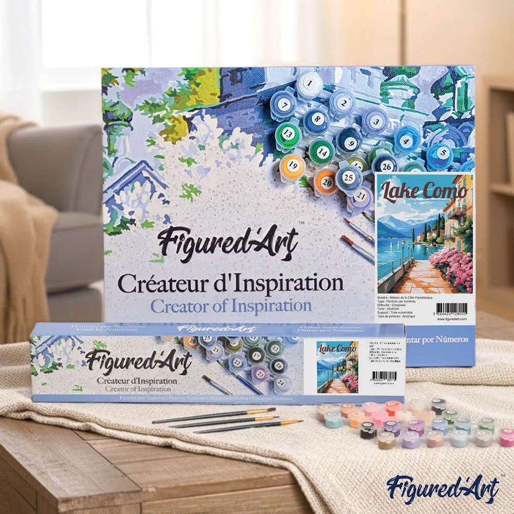 Figured'Art Promenade Comomeer schilderen op nummer 40x50cm poster