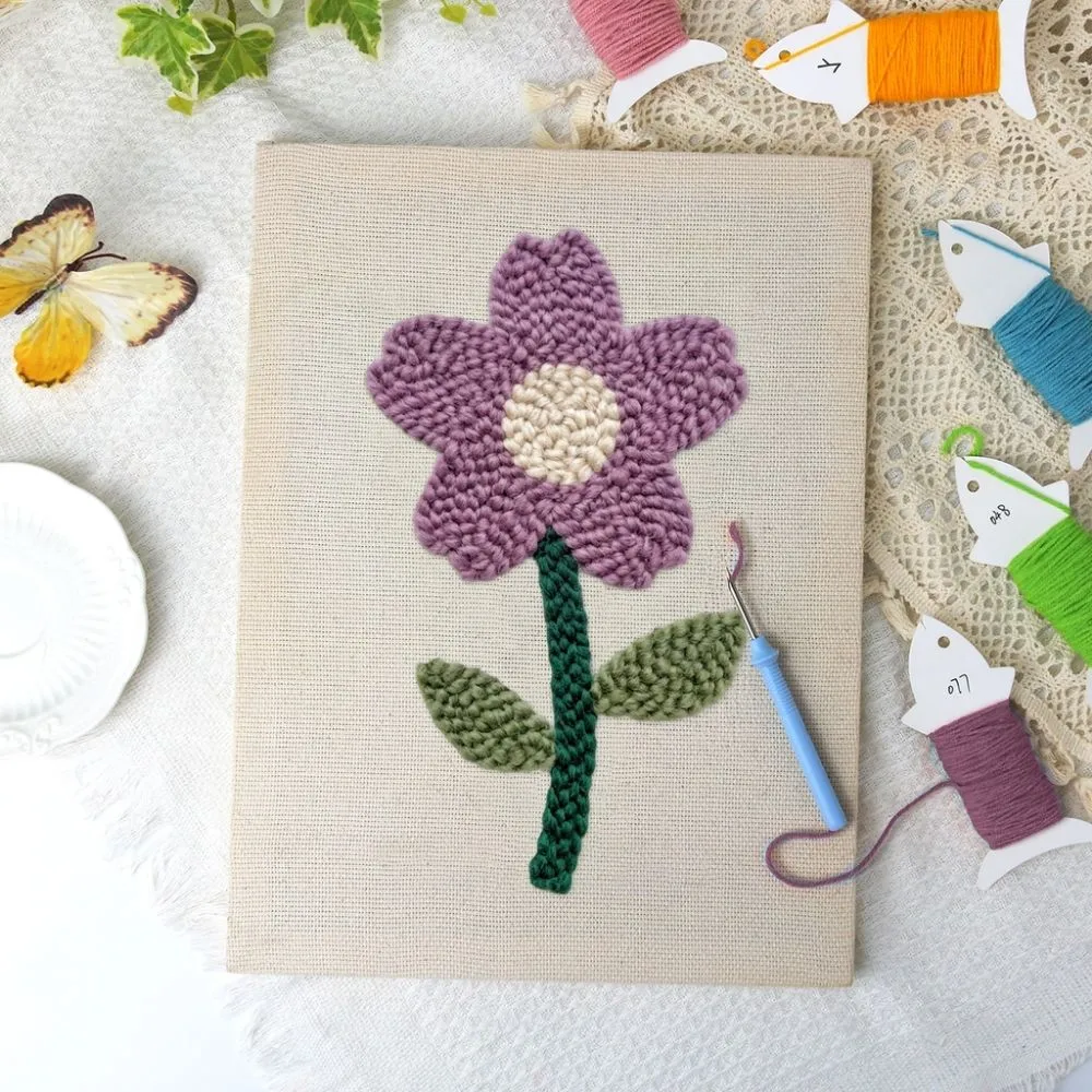 Figured'Art Zachte Lentebloem punch needle pakket 20x30 cm met frame