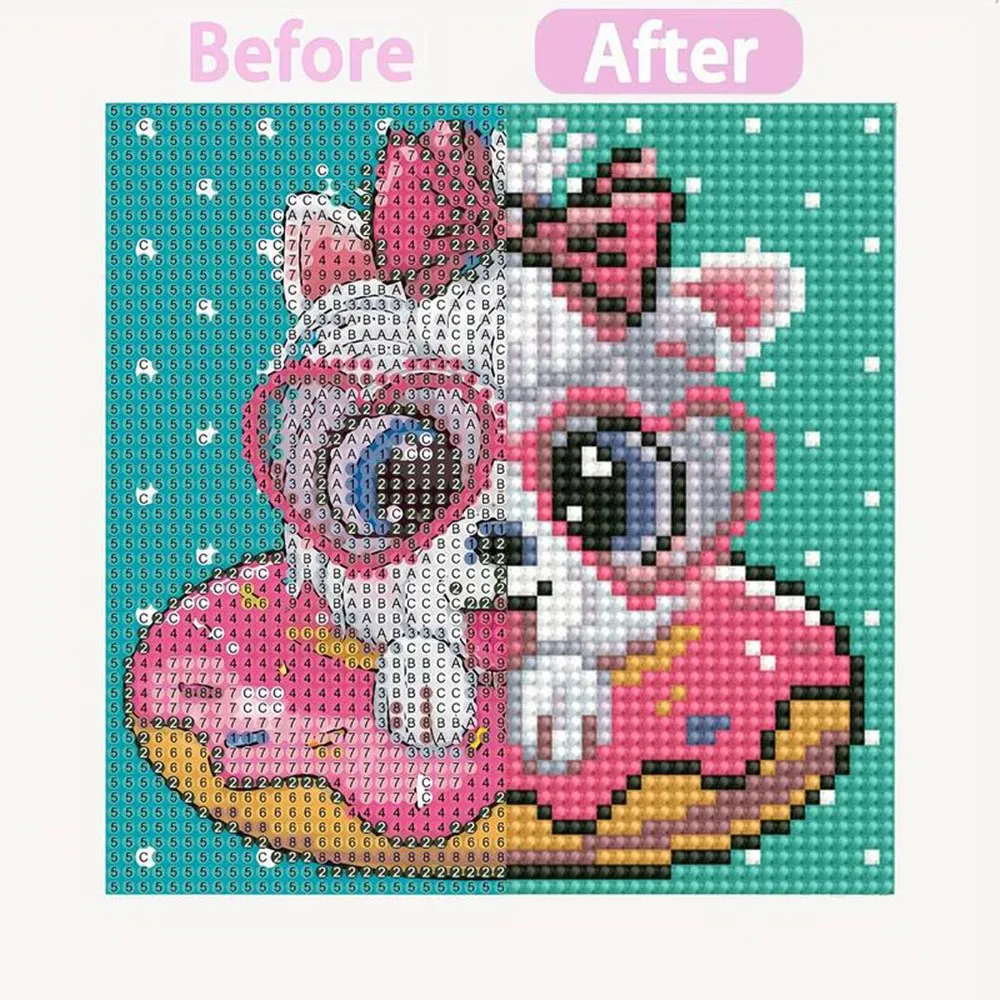 Figured'Art Hond met Bril diamond painting 15x15 cm met lijst