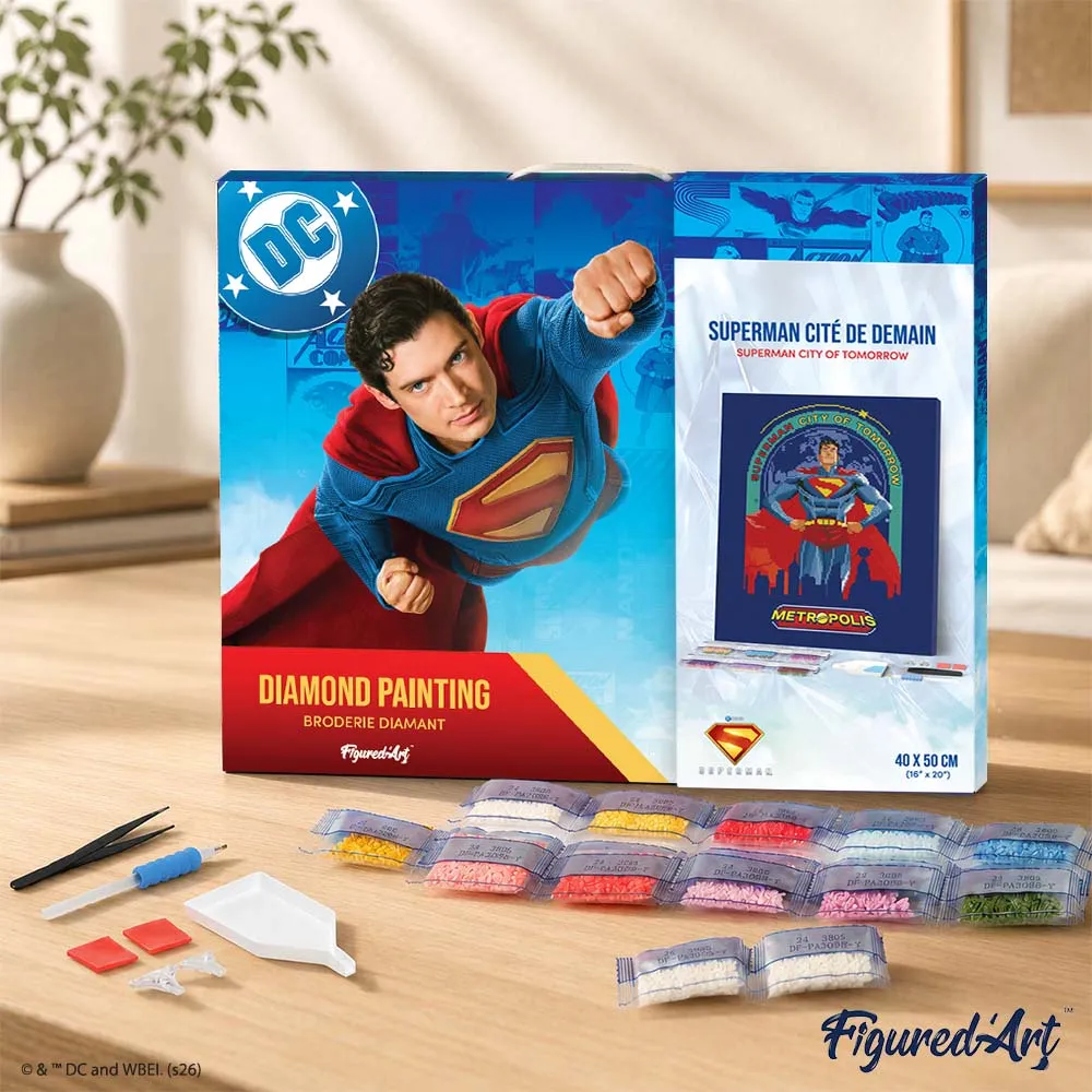 Figured'Art Superman Stad van Morgen diamond painting 40x50 cm