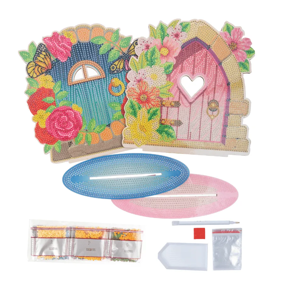 Craft Buddy Crystal Art Fairy Doors houten decoratie 2 stuks