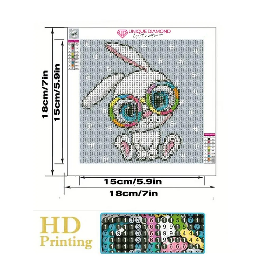 Figured'Art diamond painting met fotolijst 15x15 cm rond