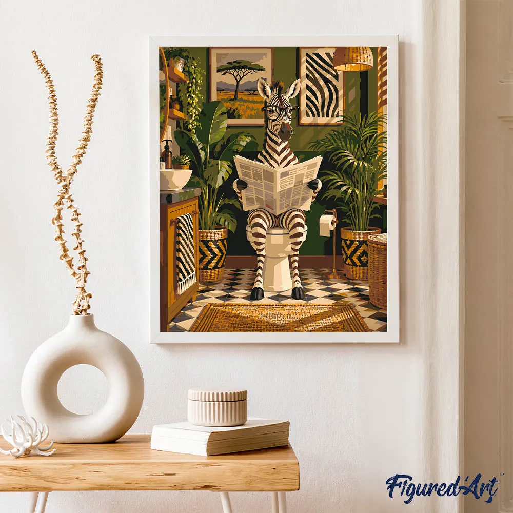 Figured'Art Ochtendroutine van de Zebra schilderen op nummer 40x50
