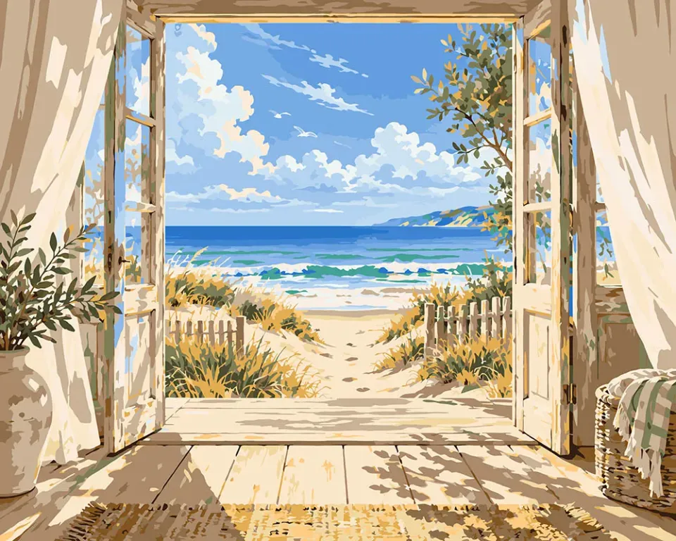 Figured'Art Open naar de Zee schilderen op nummer 40x50 cm gemiddeld
