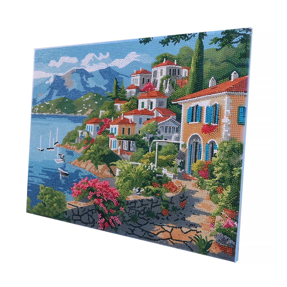 Craft Buddy Crystal Art Blossoms Blue Waters canvas 50x40cm lijstklaar