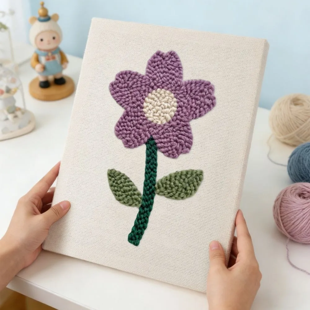 Figured'Art Zachte Lentebloem punch needle pakket 20x30 cm met frame