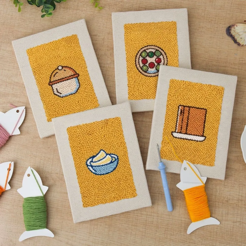 Figured'Art Gebakken Lekkernijen punch needle set 4 stuks keuken