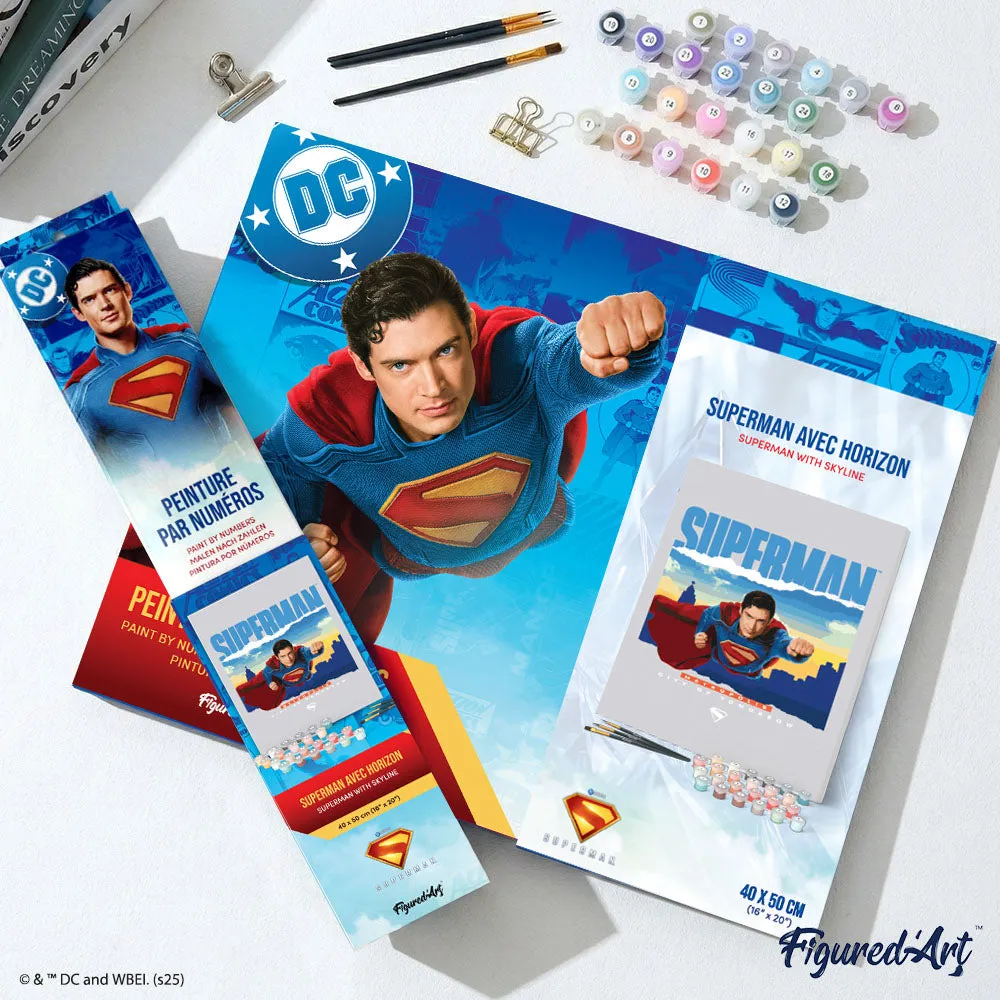 Figured'Art Schilderen op Nummer Superman Skyline schilderij 40x50 cm