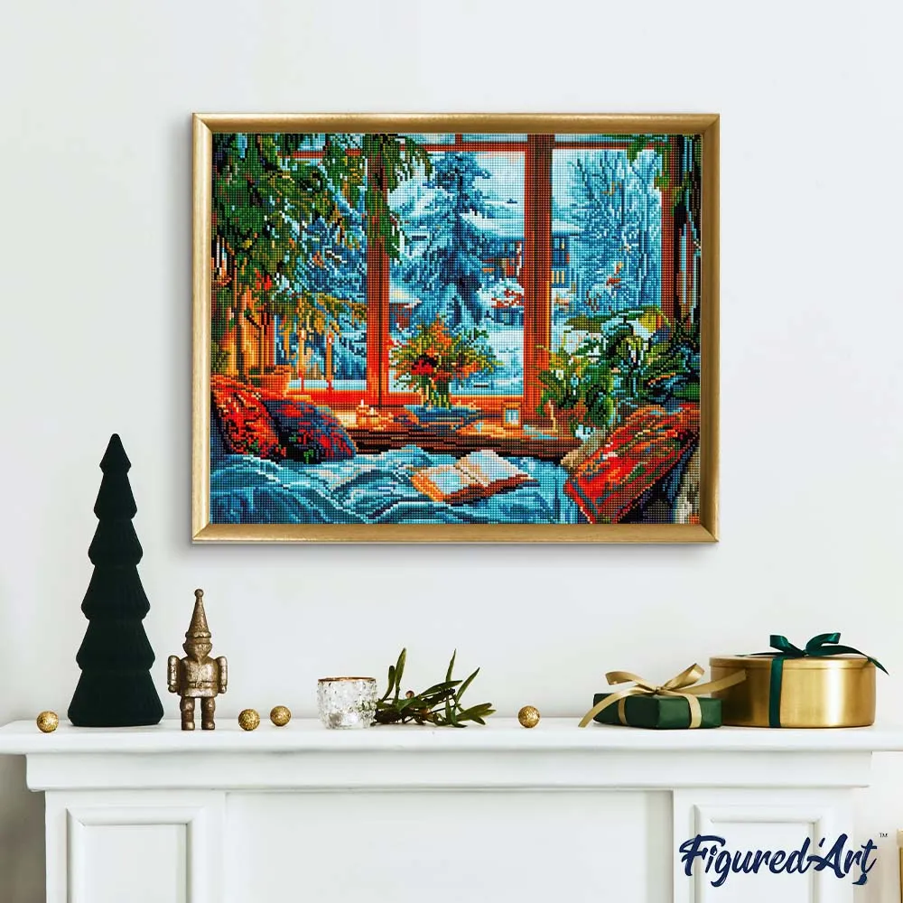 Figured'Art Knusse Winteravond diamond painting 40x50 cm