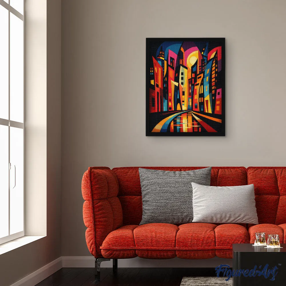 Figured'Art Wolkenkrabbers diamond painting 40x50 cm abstract