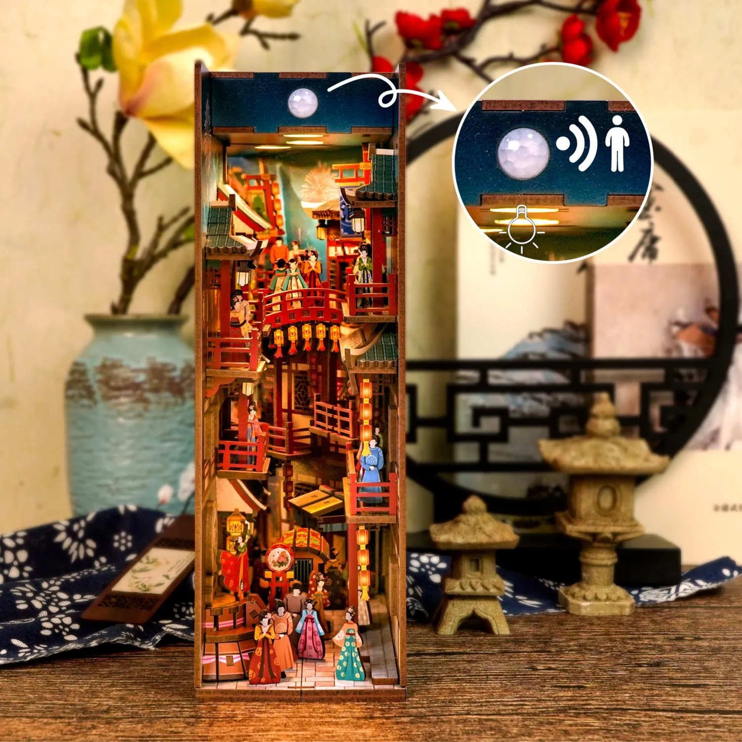 Figured'Art Book Nook Het Banket van de Tang-dynastie bouwpakket met LED