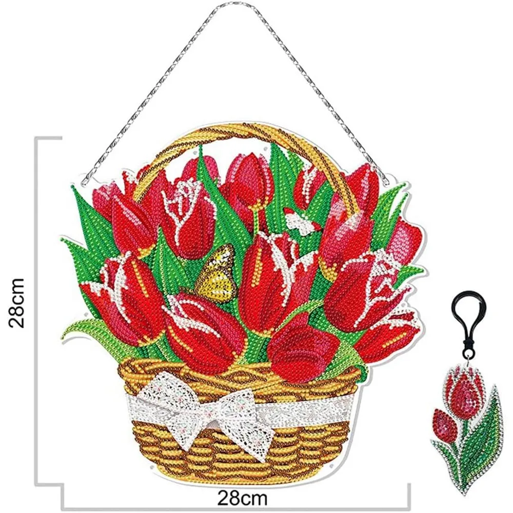 Figured'Art Tulpen diamond painting deurhanger 28x28cm LED