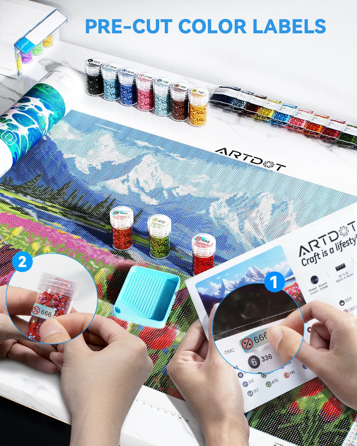 ARTDOT IJzige Tulpgeheim diamond painting beginner 35x25 cm