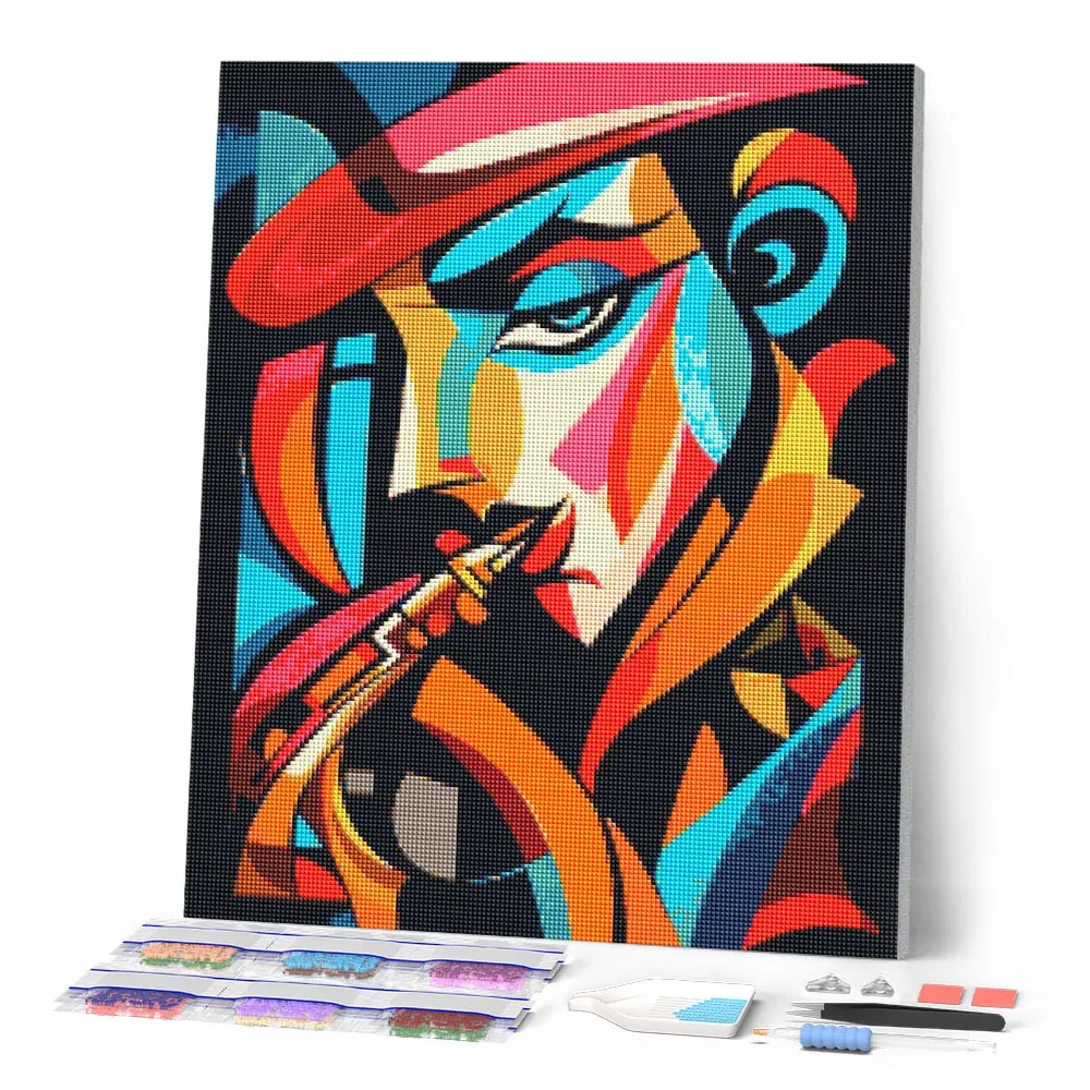 Figured'Art Sax Man abstract diamond painting 40x50 cm