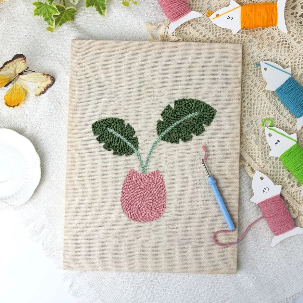 Figured'Art Tropische Bloei punch needle pakket 20x30 cm planten