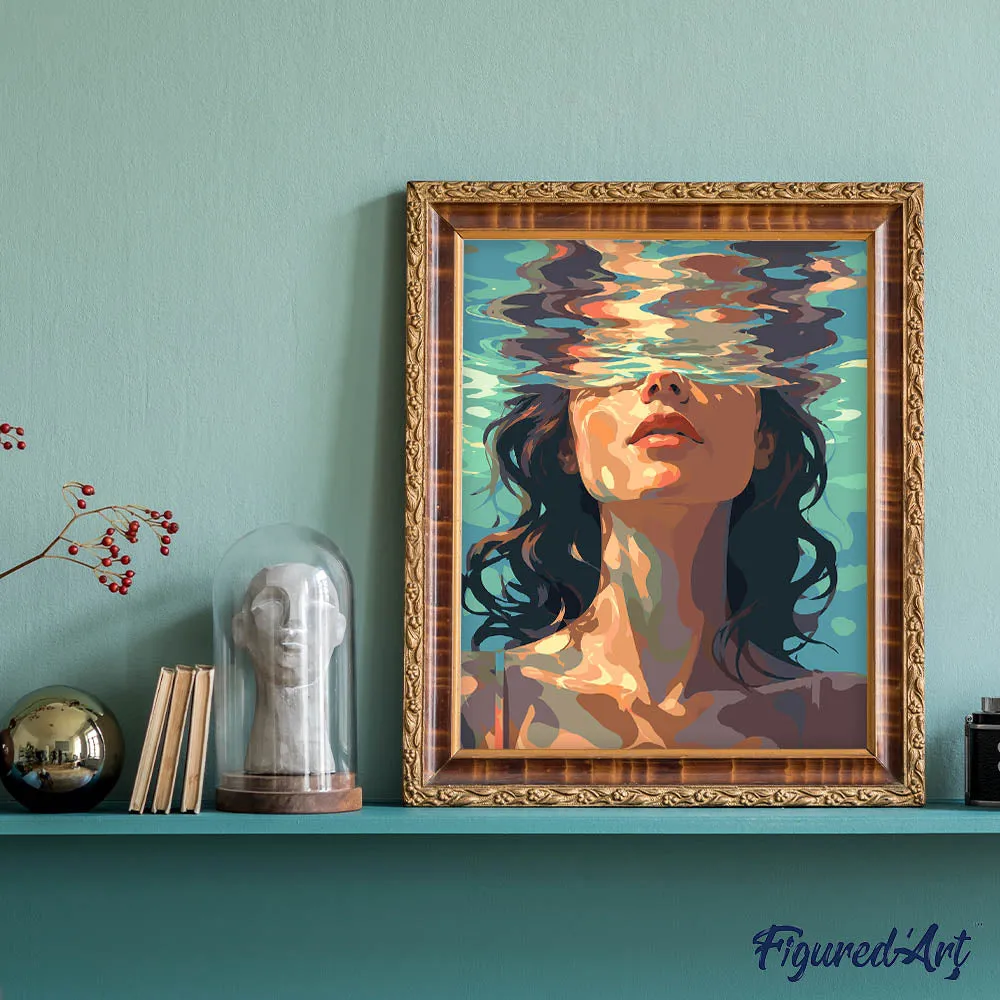 Figured'Art De sluier van water schilderen op nummer 40x50 cm eenvoudig
