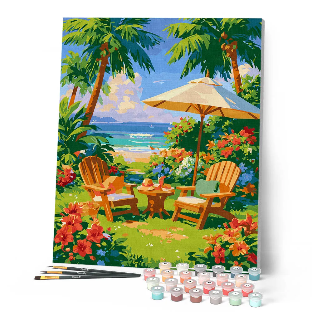 Figured'Art Tropische ontsnapping schilderen op nummer 40x50cm zomer
