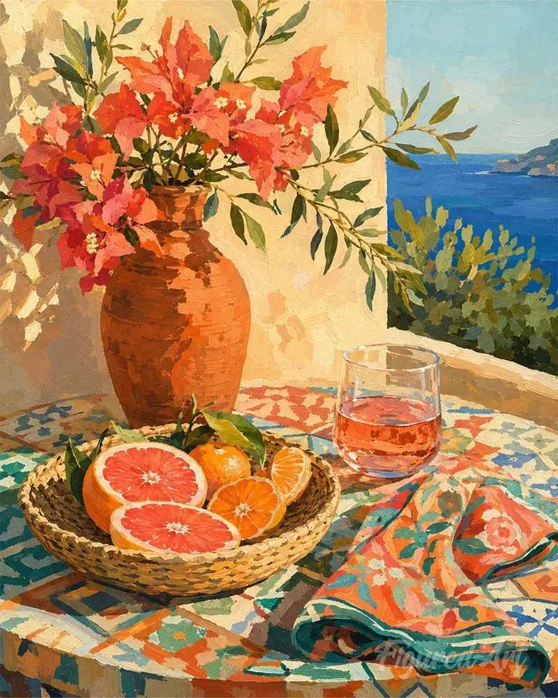 Figured'Art Citrusterras schilderen op nummer 40x50cm stilleven