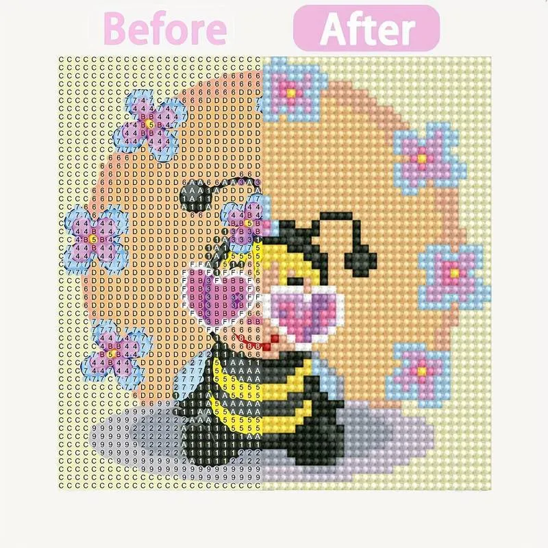 Figured'Art Diamond painting kinderen fotolijst rond 15x15 cm