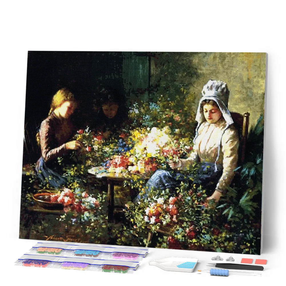 Figured'Art Flower Sellers diamond painting 40x50cm full drill