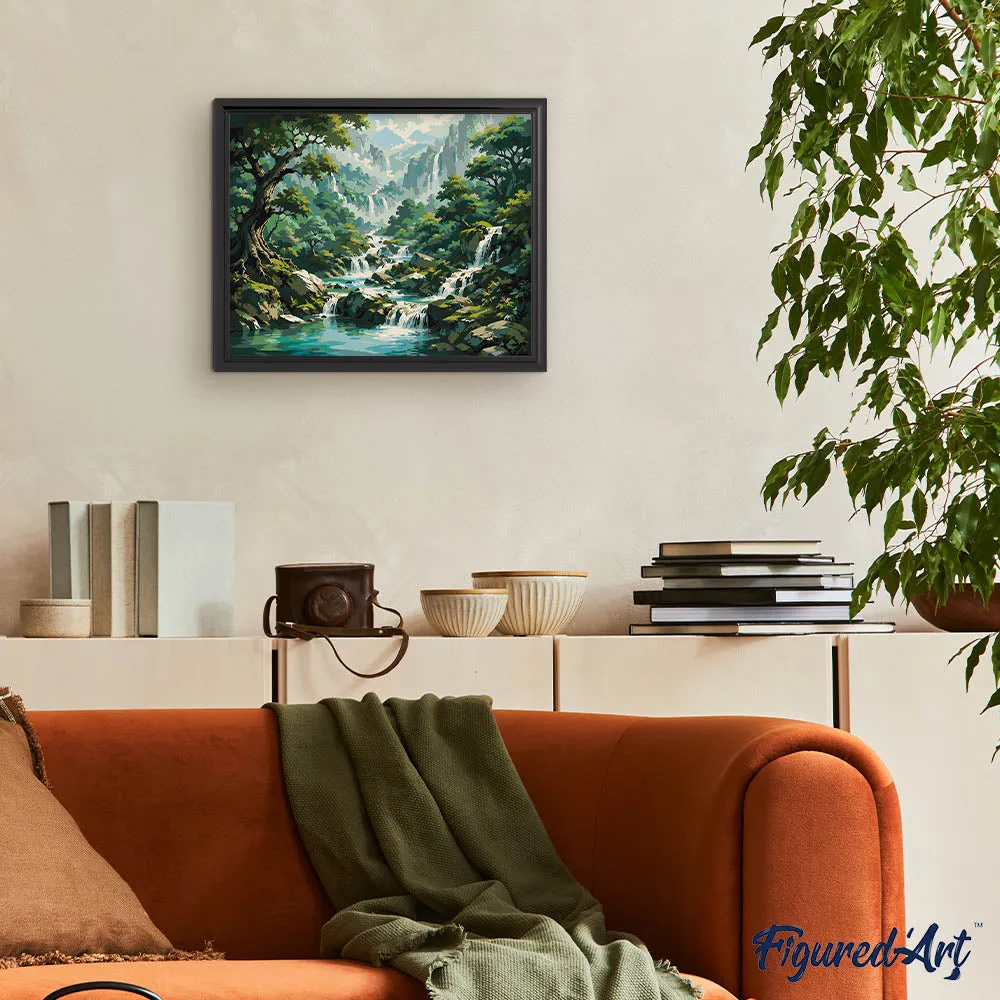 Figured'Art Vallei van de Watervallen schilderen op nummer 40x50cm