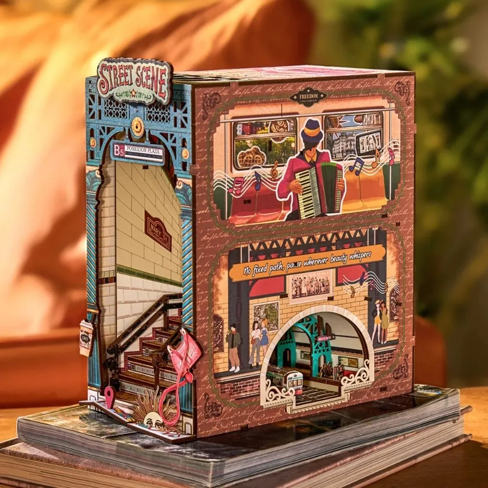 Figured'Art Straatscène book nook 13x23x25cm met led
