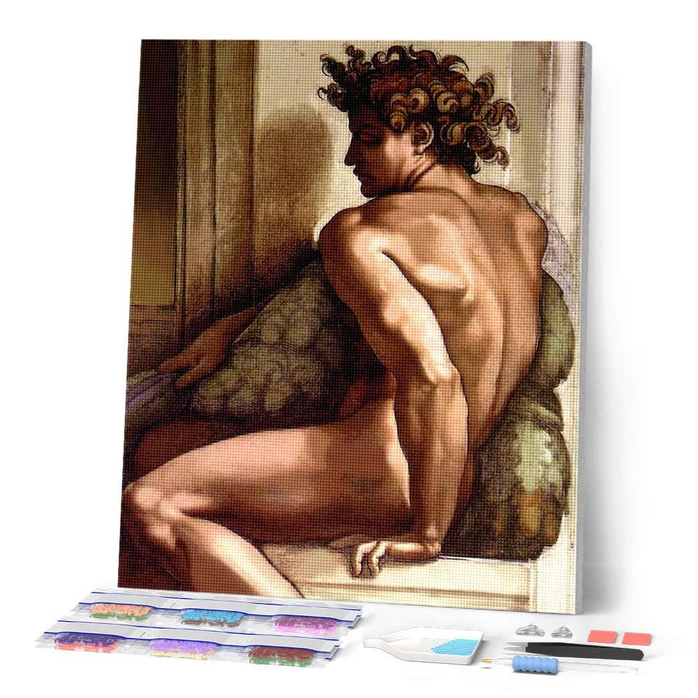 Figured'Art De Ignudi Michelangelo diamond painting 40x50 cm rond