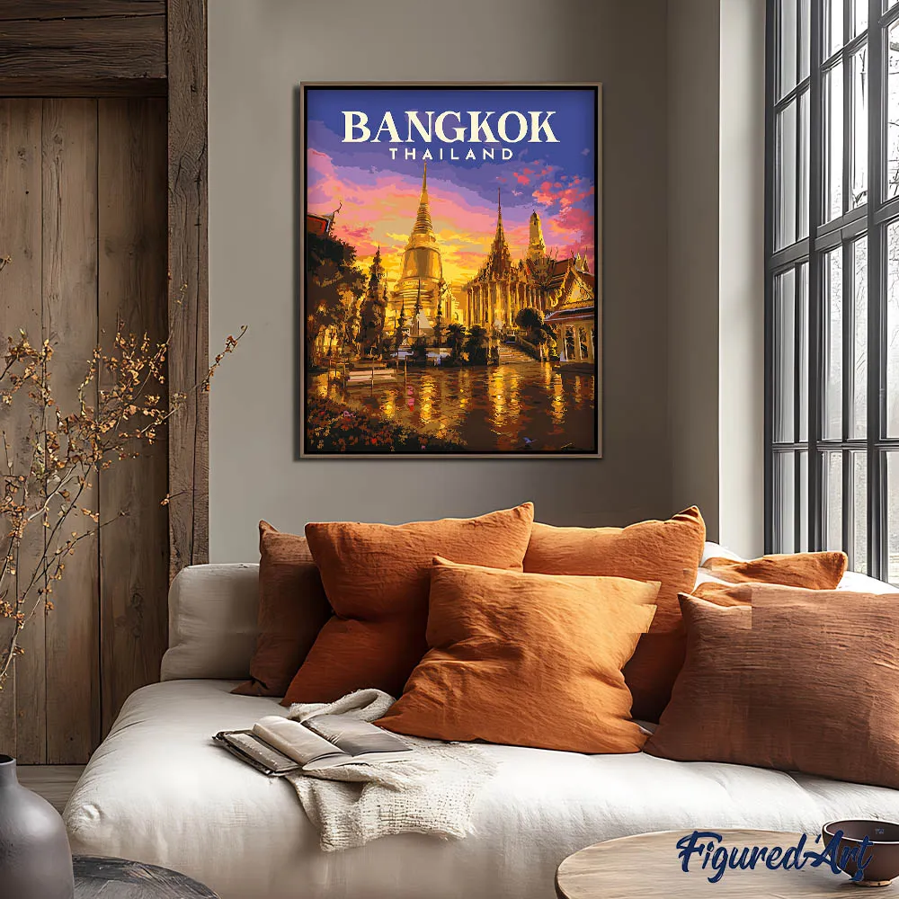 Figured'Art Bangkok, Tempel van de Smaragdgroene Boeddha Schilderen op Nummer 40x50cm