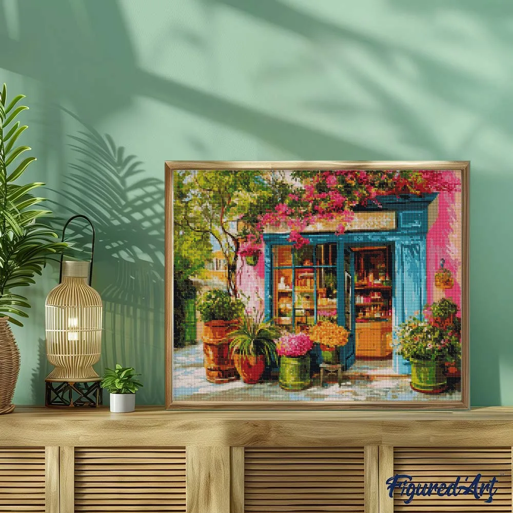 Figured'Art De bloemenmarkt diamond painting 40x50 cm full drill