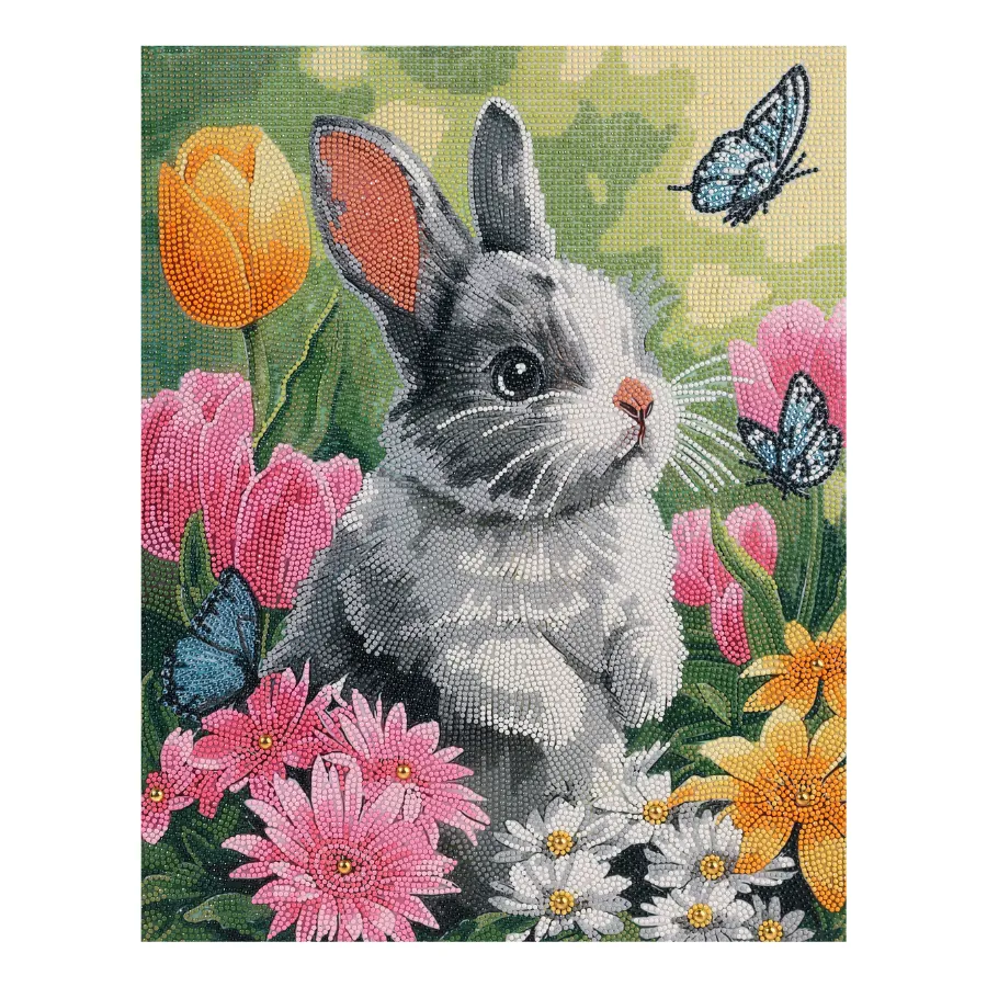 Craft Buddy Crystal Art Little Rabbit canvas 40x50 cm full crystal