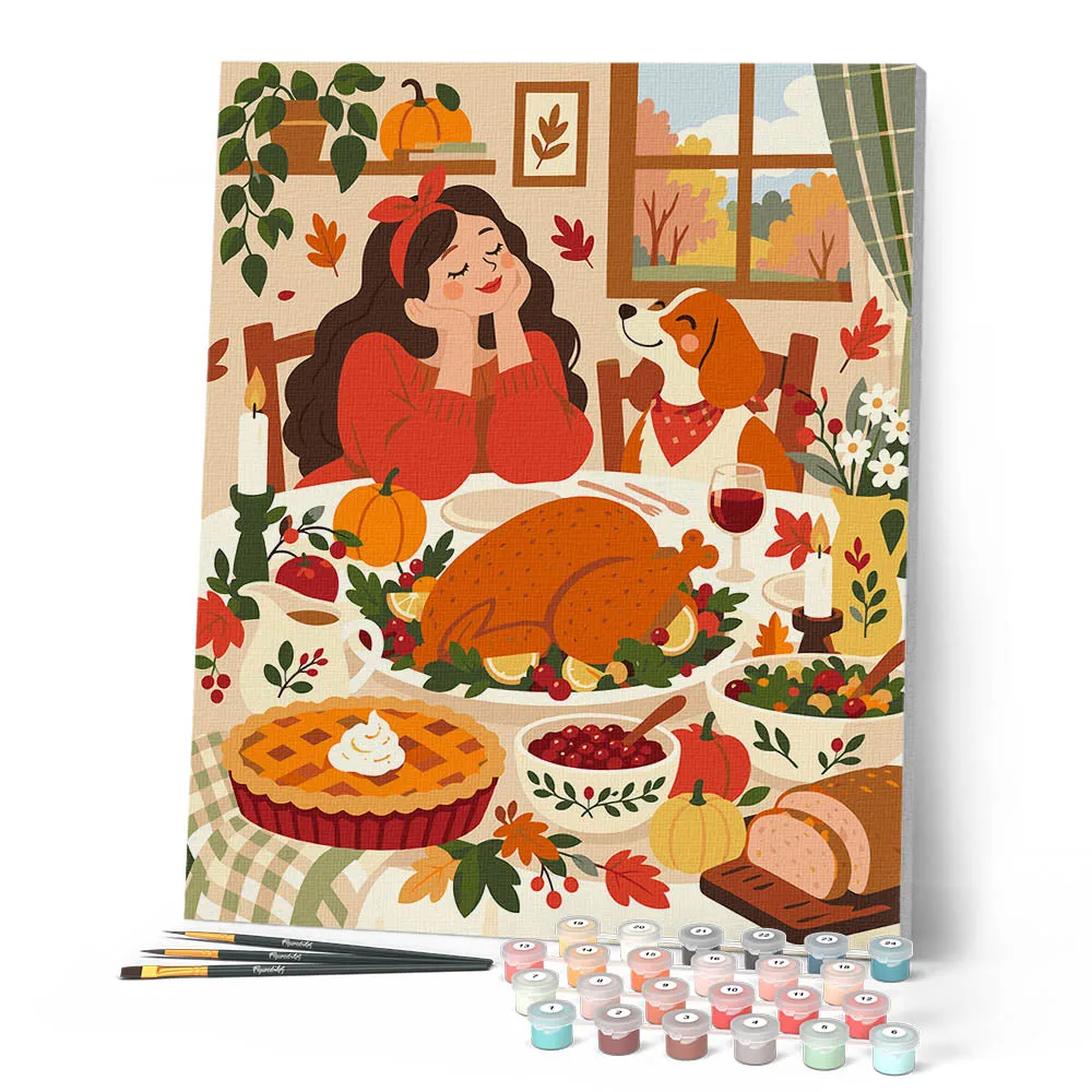 Figured'Art Thanksgiving schilderen op nummer 40x50cm herfst