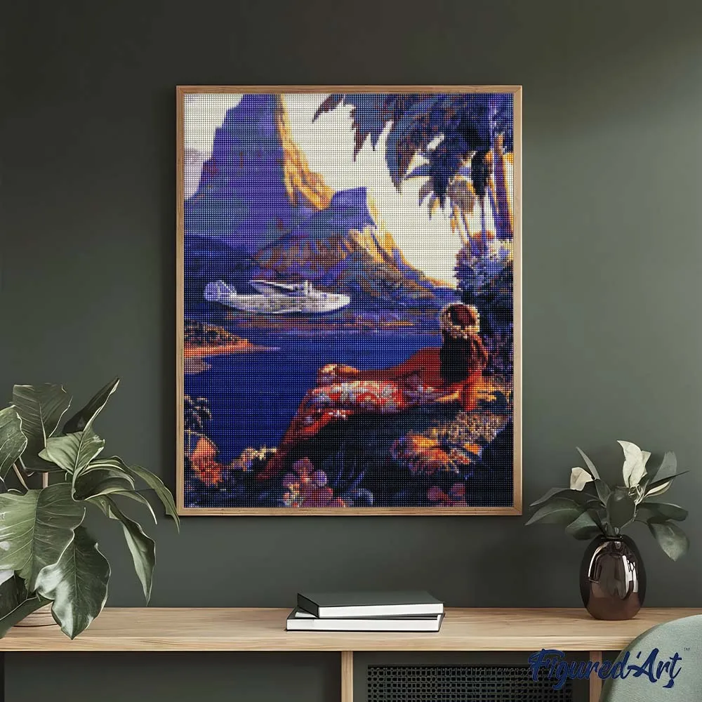 Figured'Art Vlieg naar Zuidzee-eilanden diamond painting 40x50cm poster
