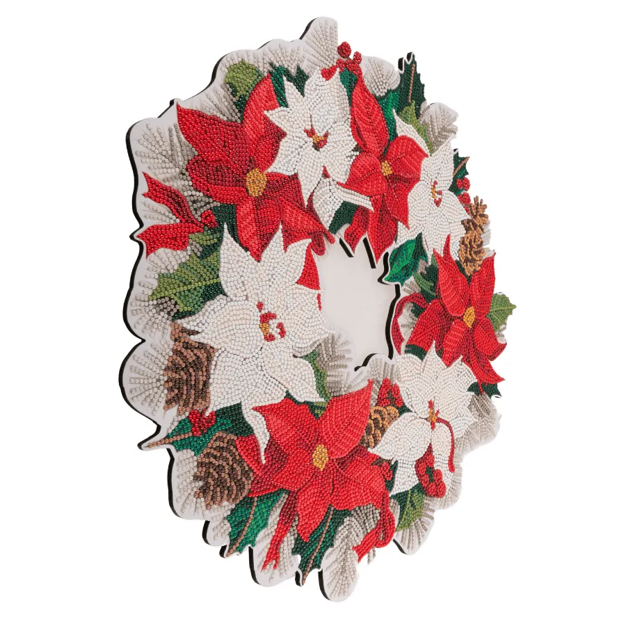 Craft Buddy Crystal Art Poinsettia krans diamond painting 52 cm