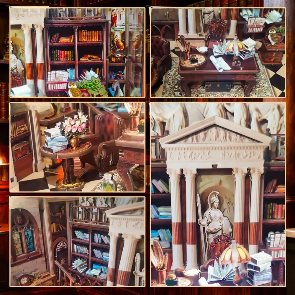 Figured'Art Miniatuurhuisjes Athena's Studeerkamer 3D puzzel met led