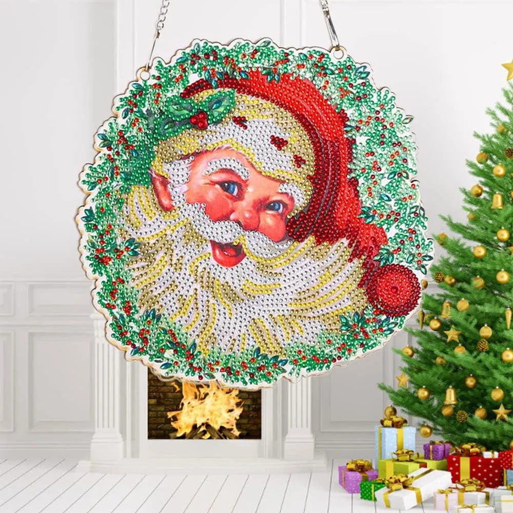 Figured'Art Diamond Painting Deurhanger Kerstman 30x30 cm Acryl