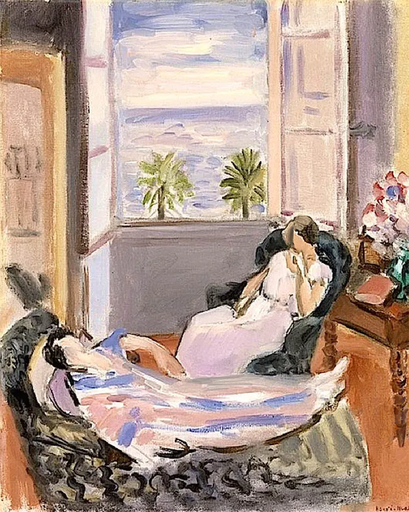 Figured'Art Matisse Interieur twee figuren schilderen op nummer 40x50