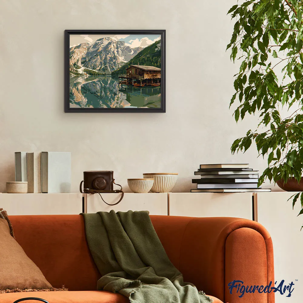 Figured'Art Weerspiegeling Dolomieten Meer schilderen op nummer 40x50cm