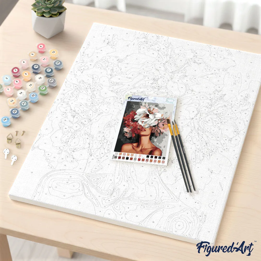Figured'Art Bloemengolven schilderen op nummer abstract bloemen