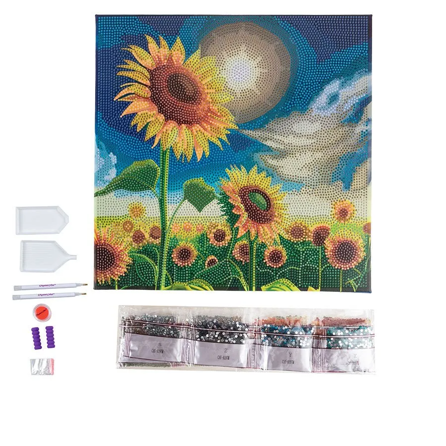 Craft Buddy Crystal Art Golden Sunflower Blooms diamond painting 30x30cm