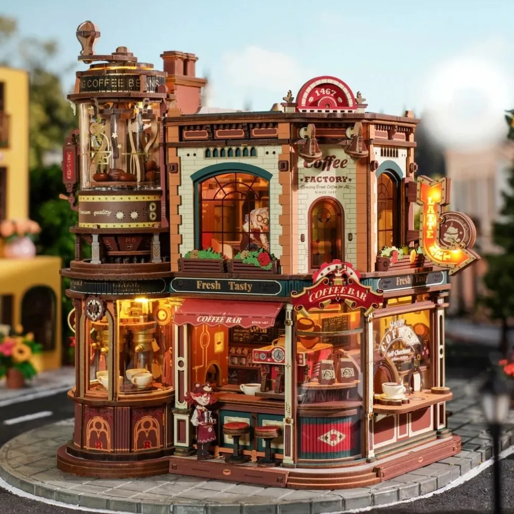 Figured'Art 3D Puzzel Droomkoffie houten bouwpakket 593 stukjes
