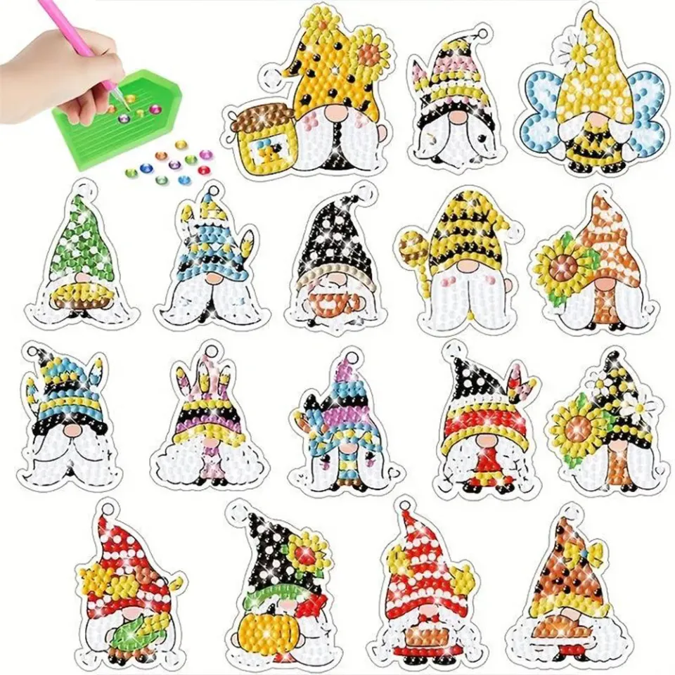 Figured'Art Kabouter diamond painting stickers 17 stuks 3x3 cm
