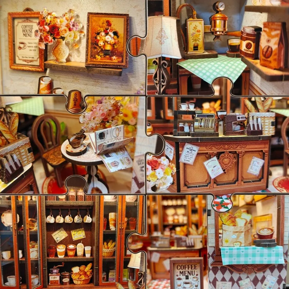 Figured'Art Vrijetijd Paviljoen Koffiehuis miniatuurhuisje 3D puzzel