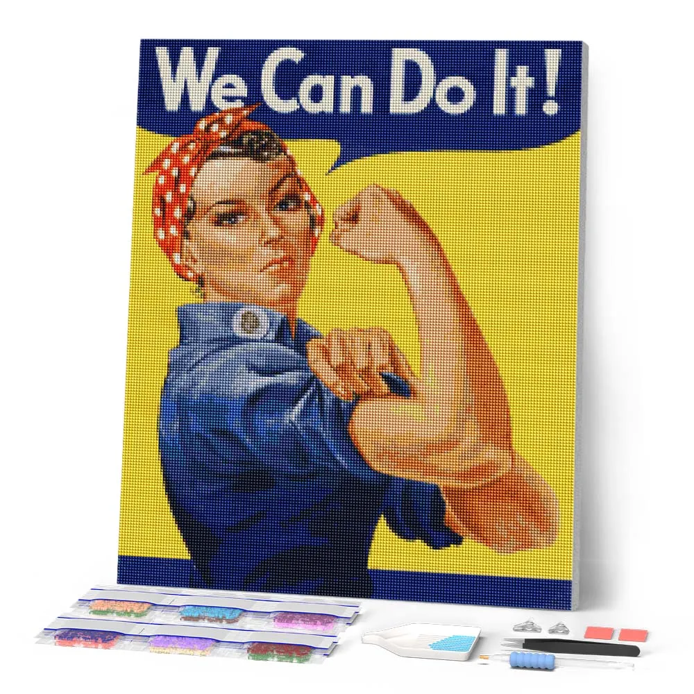 Figured'Art We Can Do It diamond painting 40x50cm rond