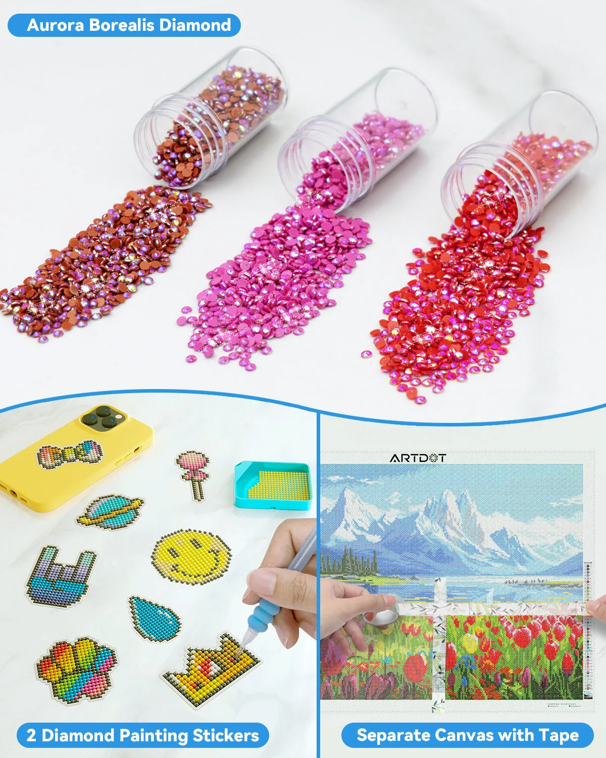 ARTDOT IJzige Tulpgeheim diamond painting beginner 35x25 cm