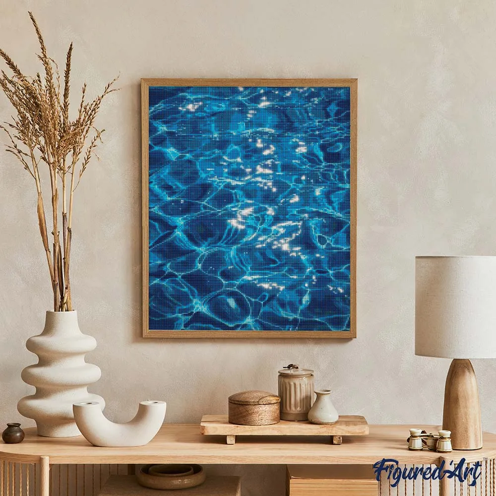 Figured'Art Turkooise lichtreflectie diamond painting 40x50 cm