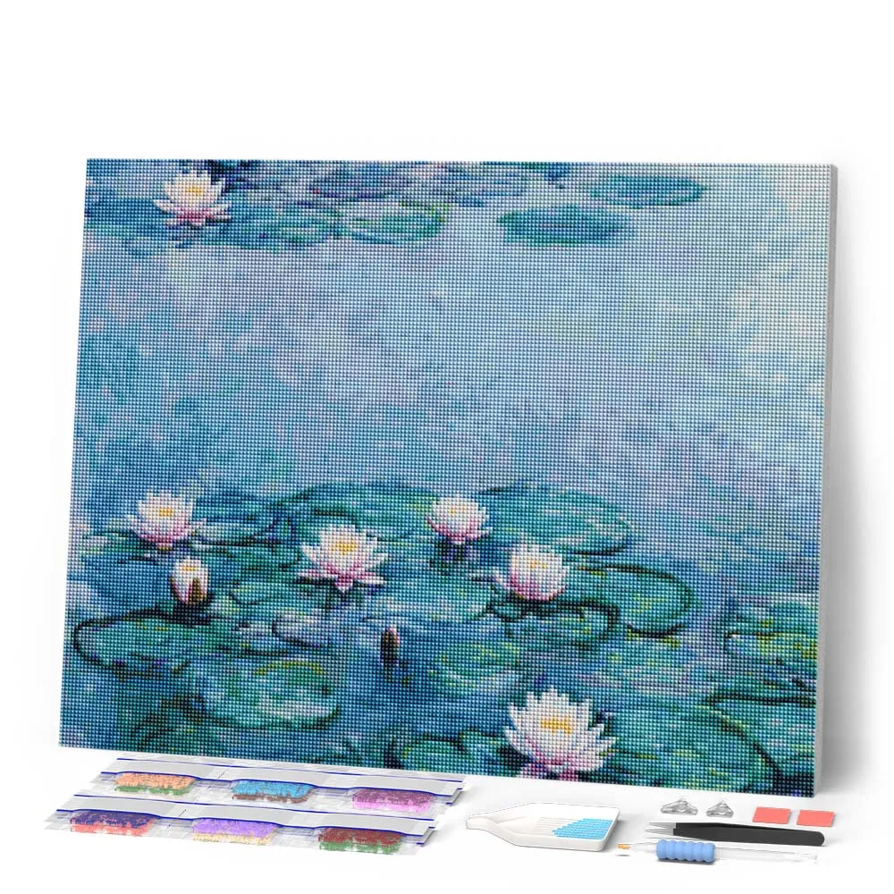 Figured'Art Waterlelies Monet diamond painting 40x50 cm rond