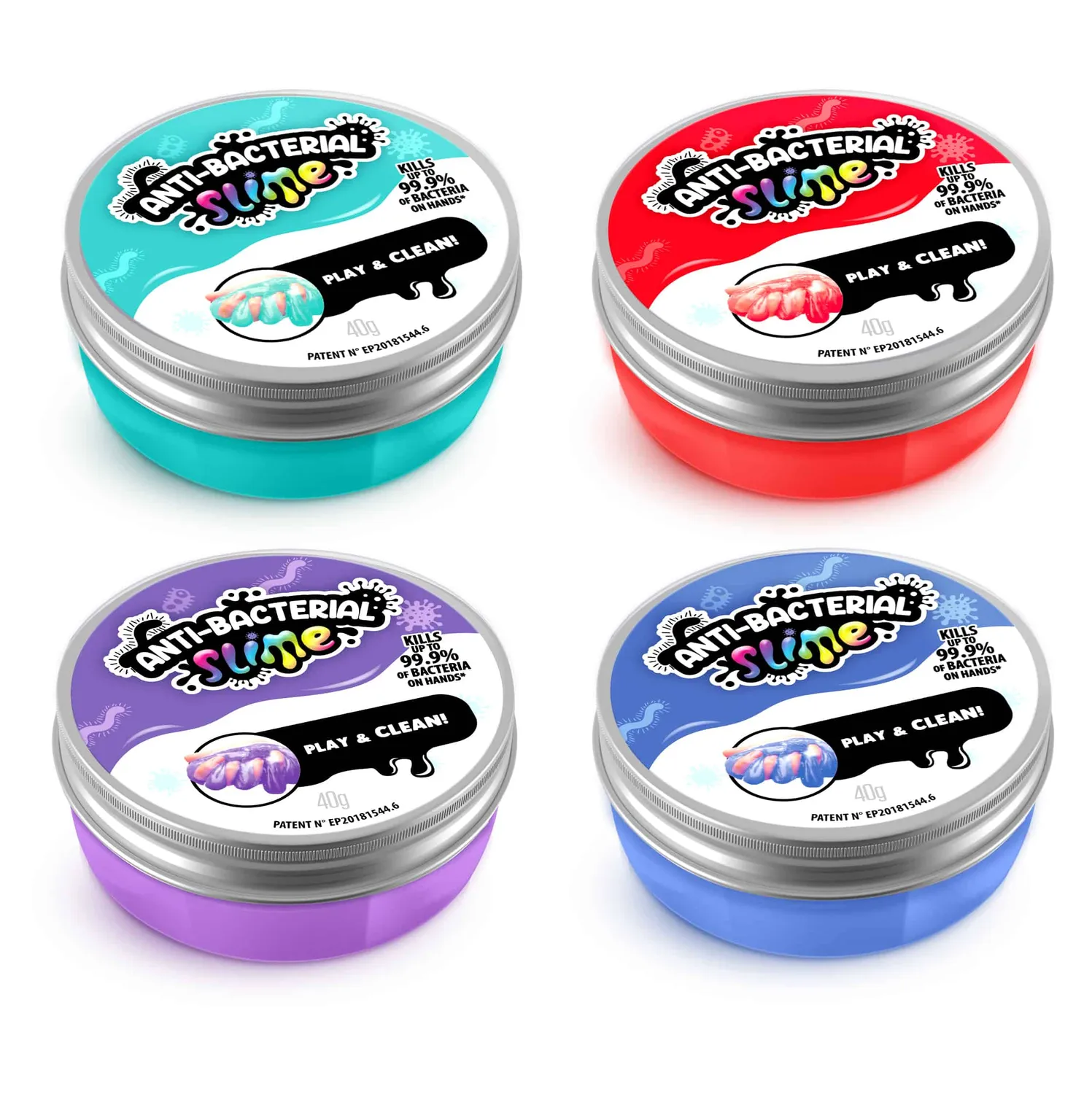 Canal Toys Antibacterial Slime 4 potjes slijm assorti